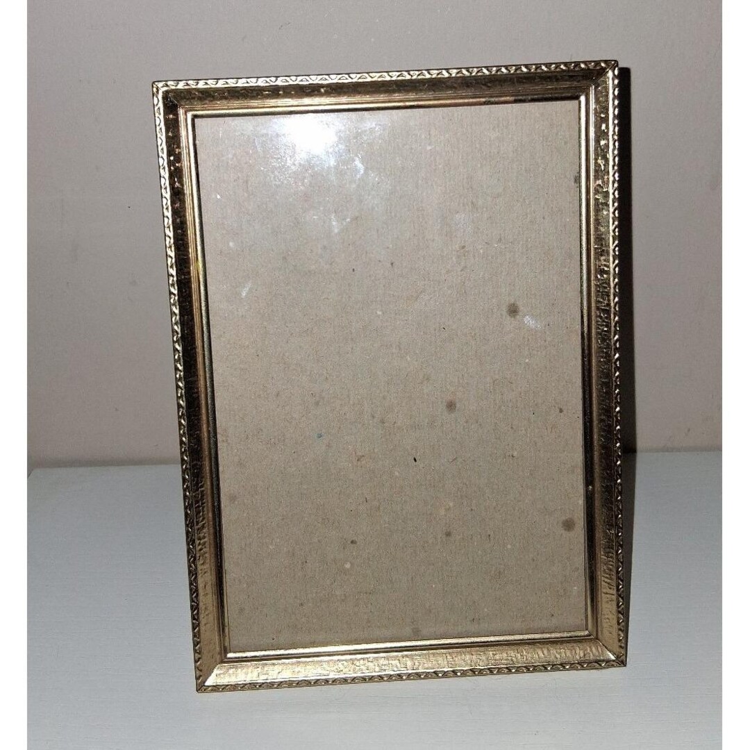 Vintage Gold Tone Metal Picture Frame 4.25 X 6.25 Ornate Beaded Edge ...