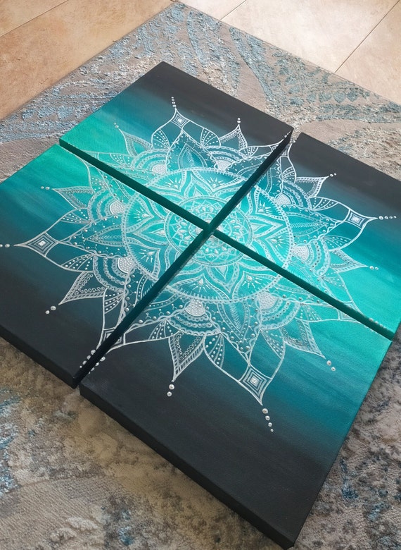 トレーディングカード用マット 青色曼荼羅 ヨガ マット 曼荼羅