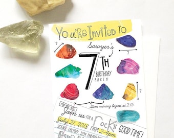 Invito per gemme, invito per rocce, invito per estrazione di gemme, invito per gemmologo
