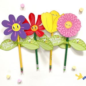 Fleur Valentine, Crayon Valentine, Salle de classe Valentine, Pop Tubes Classe Valentine, Enfants Classe Valentine, Enseignant Valentine