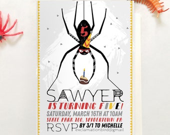 Spider Party Invitation, Nature Party Invitation, Bug Party Invitation