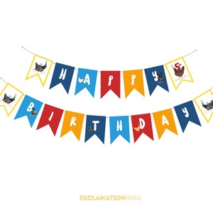 Chicken Happy Birthday Banner, Chicken Birthday Party, Chicken Party Banner, Chicken Banner, Happy Birthday Chicken