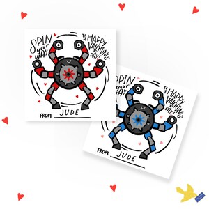 Divertido San Valentín, Fidget Spinner para aulas infantiles, Spinner San Valentín, San Valentín para aulas de niños o niñas, Spinner transformable San Valentín