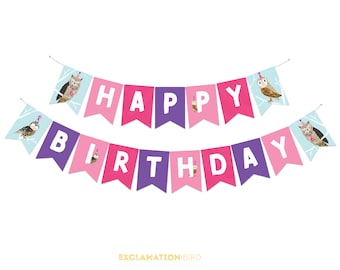 Owl Happy Birthday Banner, Owl Birthday Party, Owl Party Banner, Kids Owl Party Banner