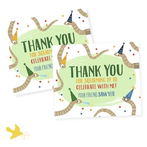 Worm Party Favor Tag, Printable Worm Favor Tag, Garden Birthday Party Favor Tag