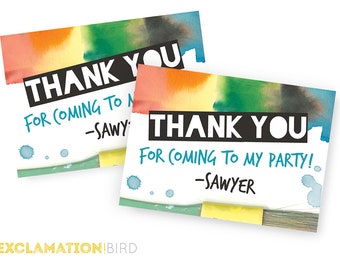 Art Party Favor Tag, Printable DIY Favor Tag, Painting Birthday Party Favor Tag