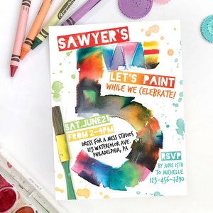 Art Birthday Party Invitation, Art Party Invitation, Craft Party Invitation