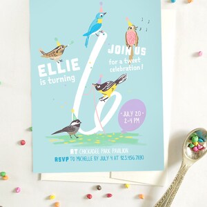 Songbird Birthday Party, Pastel Bird Birthday Invitation, Nature Birthday Party, Backyard Bird Birthday Invitation