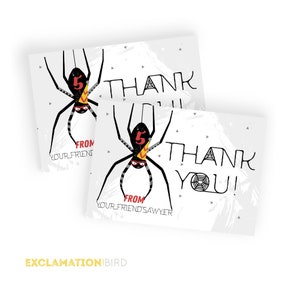 Spider Verjaardagsfeestje Dank je, Bug Verjaardag Bedankkaart, Spider Bedankkaart, Bug Bedankje tag