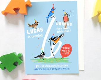 Songbird Birthday Party, Bird Birthday Invitation, Nature Birthday Party, Backyard Bird Birthday Invitation