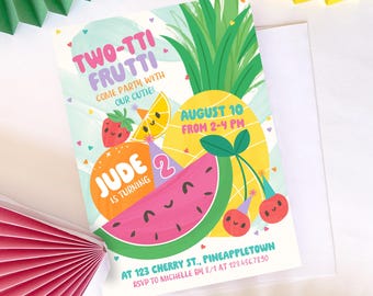 Invitación de Two-tti Fruitti, invitación de cumpleaños de frutas