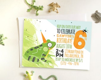 Nature Frog Birthday Party, DIY Printable Invitation