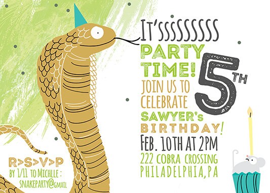 Snake Party Invitation, Printable DIY Invitation, Cobra Birthday Party ...