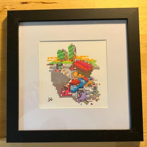 Super Mario Kart Framed Art: Original Line Art by artistjoelmadams | pixelTANGLE
