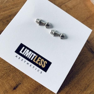 Sterling Silver Dumbbell Post Earrings
