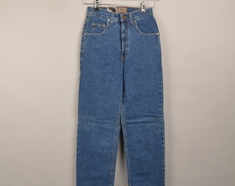 Vintage Boxy's Denim-Straight-Jeans, entspannte Denim-Jeans, Blue-Jeans, Denim-Hosen, Flare-Jeans, Flare-Denim, hohe Taille, Röhrenjeans, Mommy-Jeans