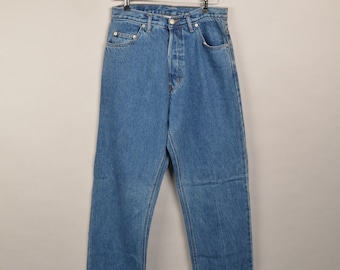Vaqueros rectos de mezclilla vintage, jeans de mezclilla relajados, jeans azules, pantalones de mezclilla, jeans acampanados, mezclilla acampanada, cintura alta, jeans ajustados, jeans de mamá