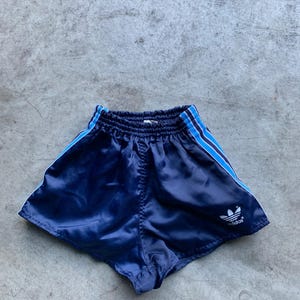 Vintage Adidas Kids Blue With Light Blue and White Striped Shorts Size D164 | adidas soccer sprinter boxer, vintage swim shorts, gym clothing