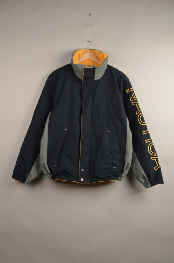 vintage nautica reversible down jacket, vtg nautic