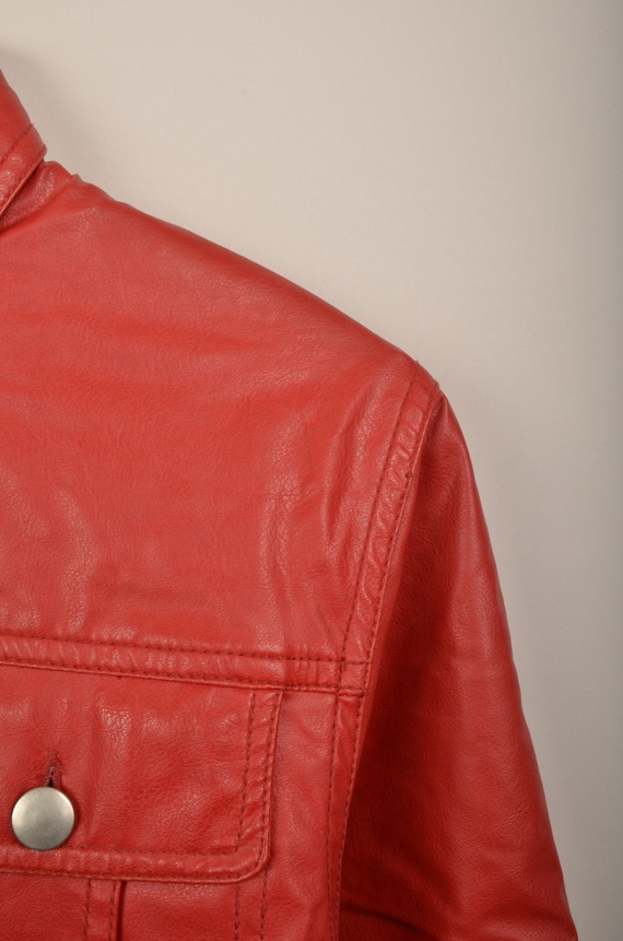 Vintage red wonder woman leather jacket, vtg 70s … - image 4