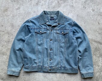 Vintage Denim Watson's For Men Blue Jacket | blue oversized denim jacket Watson's 90s denim jacket, vintage denim, Vintage menswear, trucker