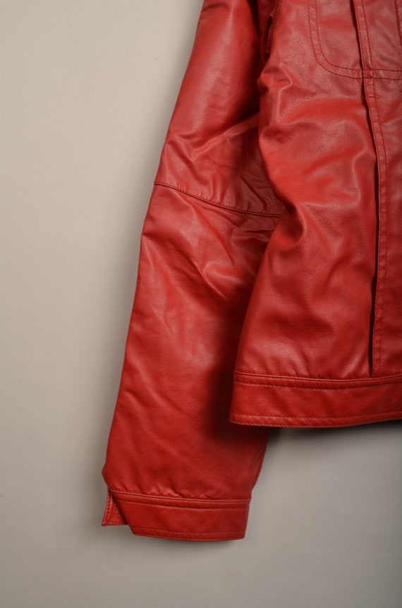 Vintage red wonder woman leather jacket, vtg 70s … - image 5