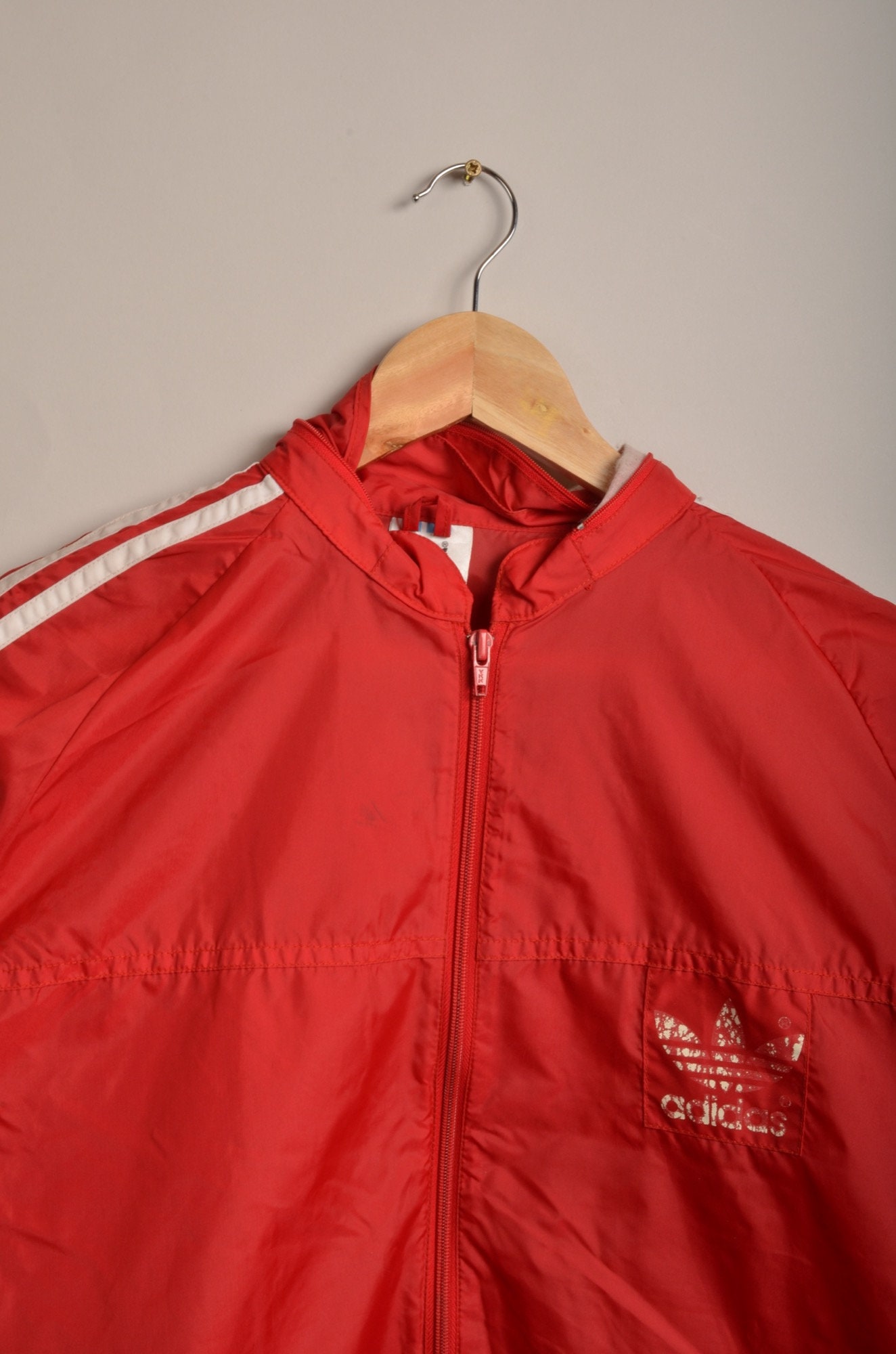 【USED】 adidas track jacket red wine L Adidas Originals Men's Superstar Red Track Jacket Full Zip