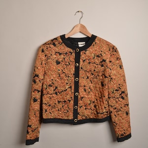 vintage baroque jacket, vintage bomber jacket, vintage crazy pattern 90's shirt, 90's blouse,picasso style,button down shirt