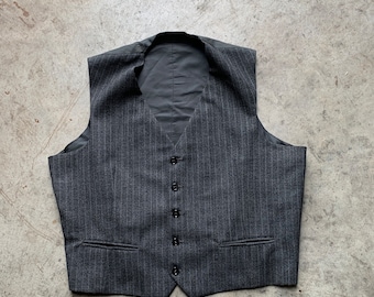 Vintage Dark Gray Waistcoat Vest Waistcoat | vintage baroque 90s waistcoat, ugly 90s waistcoat, sleeveless jacket, oversized vest 90s waistcoat