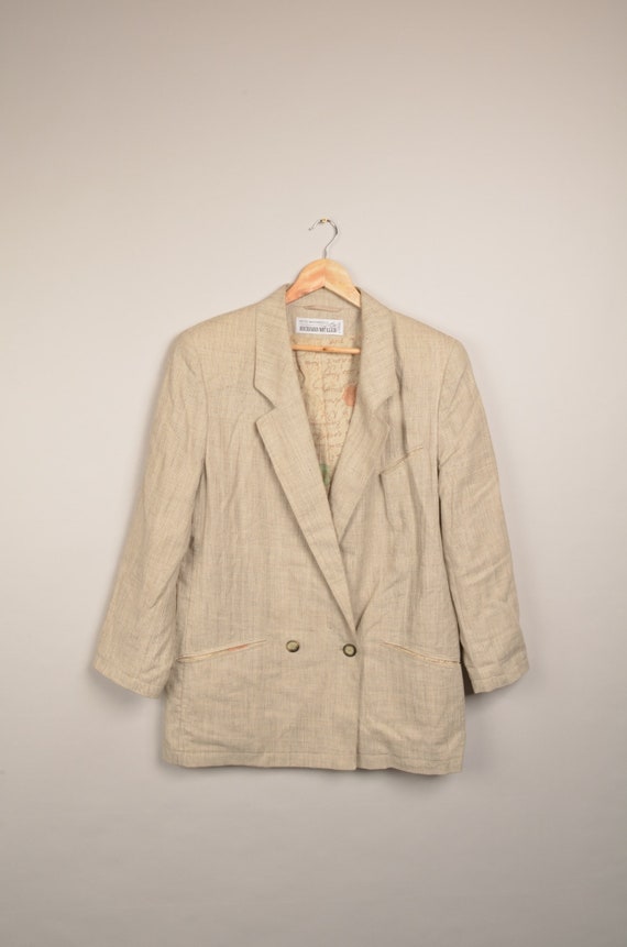 Vintage richard muller blazer, vintage blazer, vintage suit, trendy blazer , oversized mens blazer,90s blazer,tartan coat,grey mens blazer
