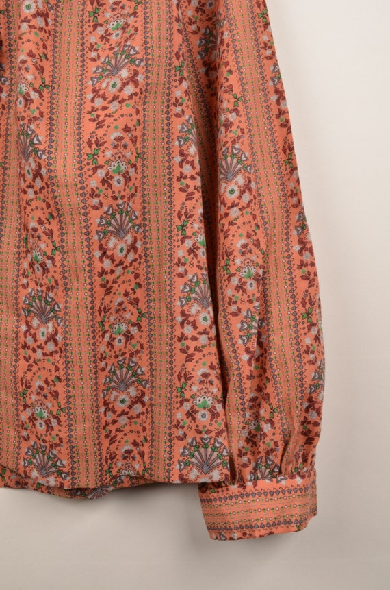 Vintage 70s flower print blouse, vintage crazy pa… - image 3