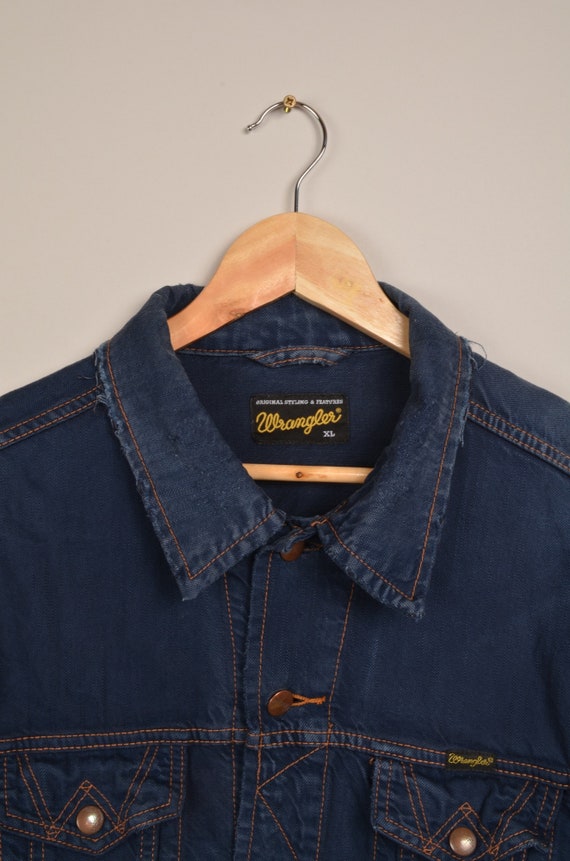 Vintage wrangler sherpa denim jacket, vintage 80s… - image 2
