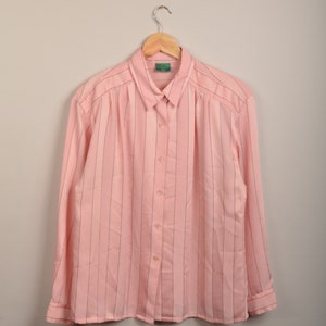 vintage pink striped canada blouse, pink blouse,vintage crazy pattern 90's shirt, 90's blouse,picasso style,button down shirt,striped blouse