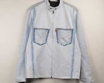vintage levis reworked denim jacket, light blue levis jacket, levis oversized denim jacket, levis denim jacket, vintage levis,80's