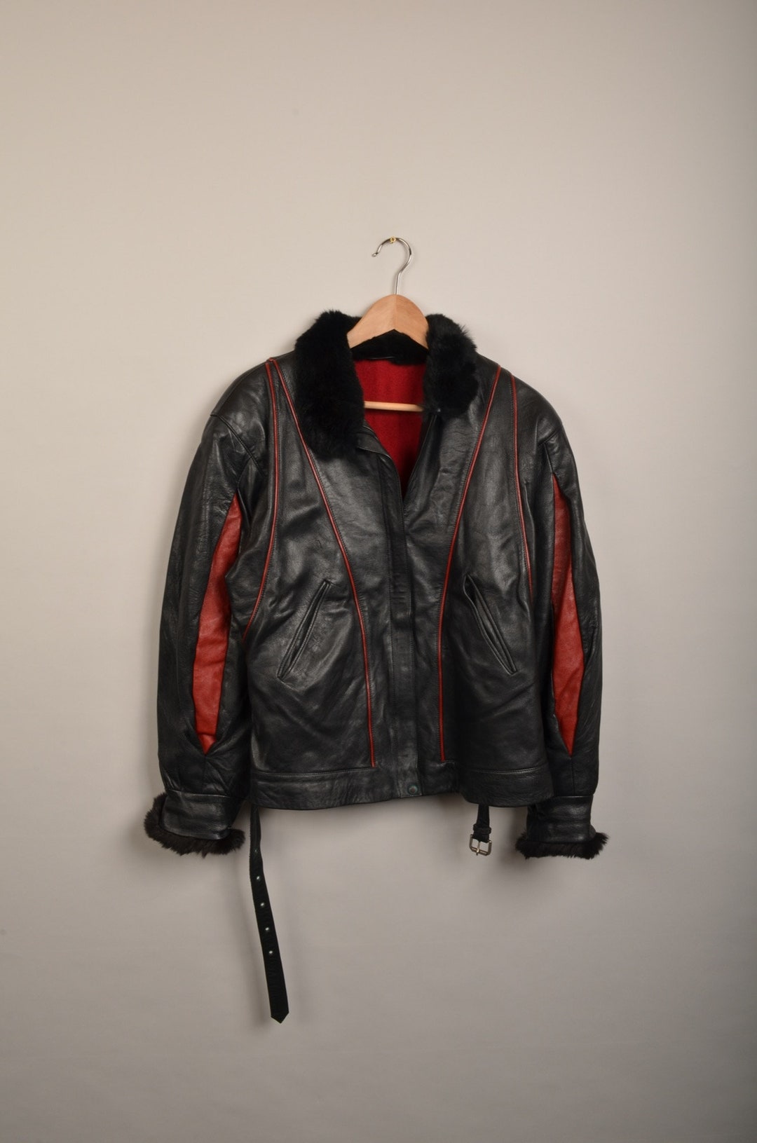 ジャケット・アウター 70s vintage leather riders jacket black VTG 70S 80S NEW MENS 38 BLACK LEATHER MOTORCYCLE BIKER PUNK