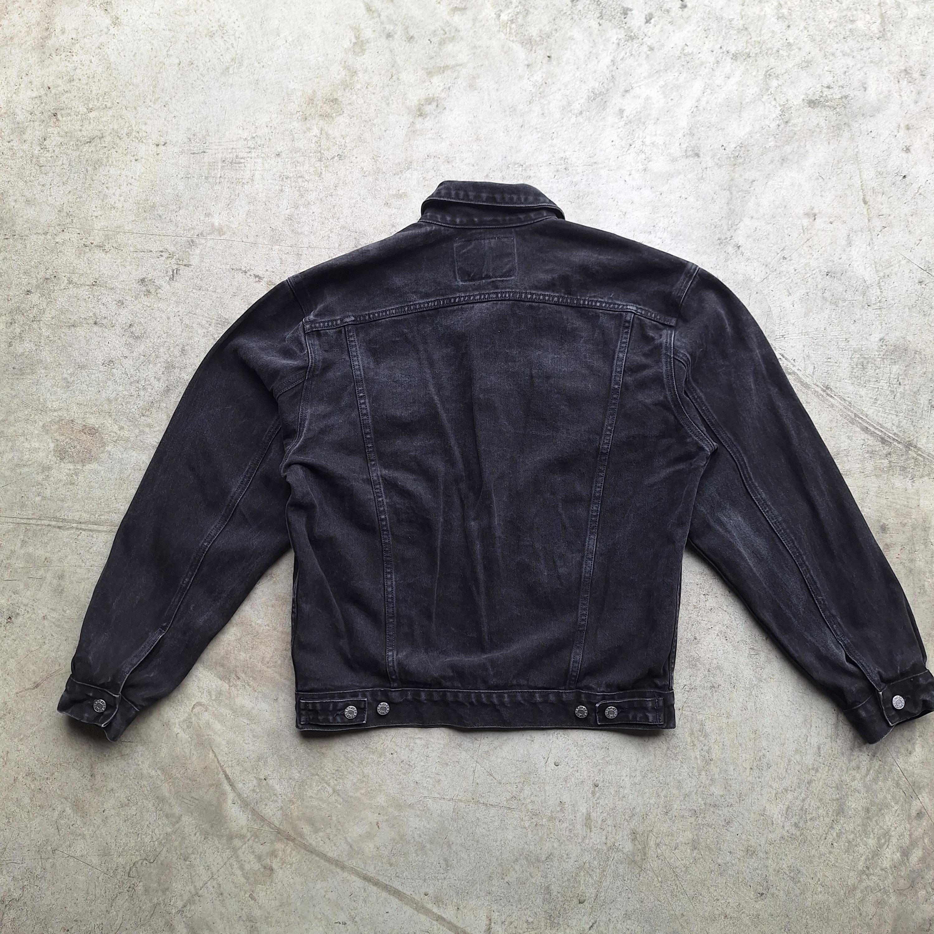 Mens Denim Acid Wash Dark Washed Denim Jacket OSHKOSH B'GOSH 70s