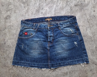 Vintage Y2K Denim Mini Skirt by Bubblegum Jeans - 28