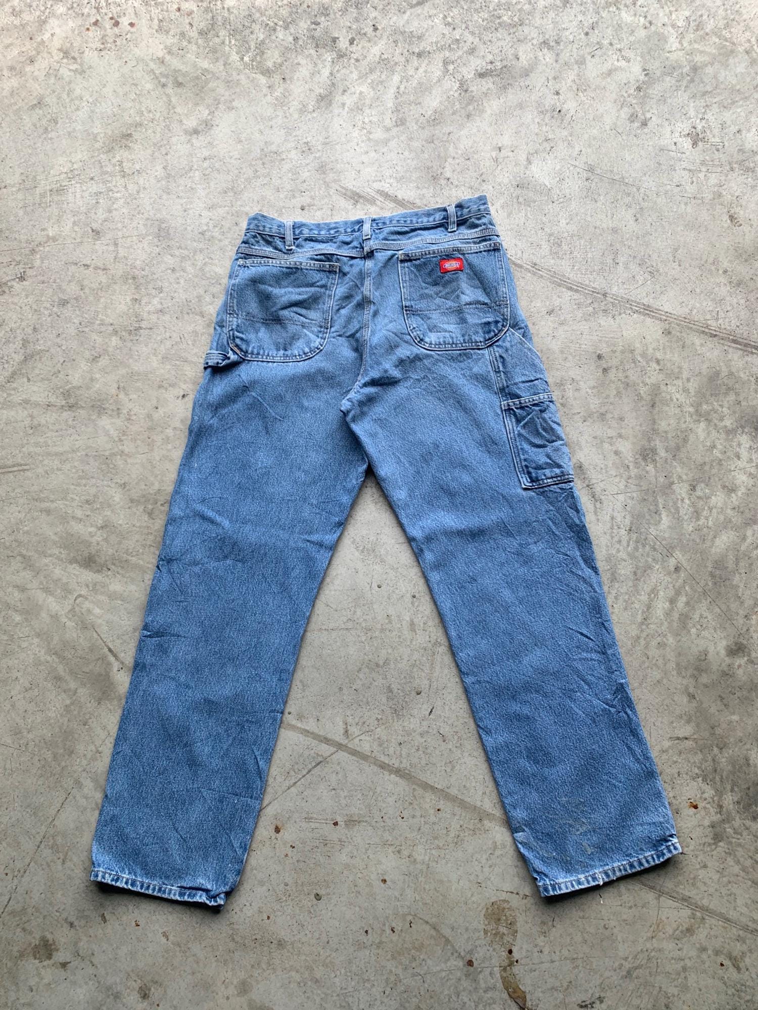 Vintage Dickies Light Blue Baggy Jeans Size W36 L32 | High Waist