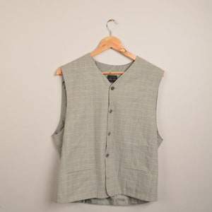 vintage gray vest/gilet, vintage baroque 90s gilet, ugly 90s gilet,sleeveless jacket, oversized vest, green blazer, 90s gilet