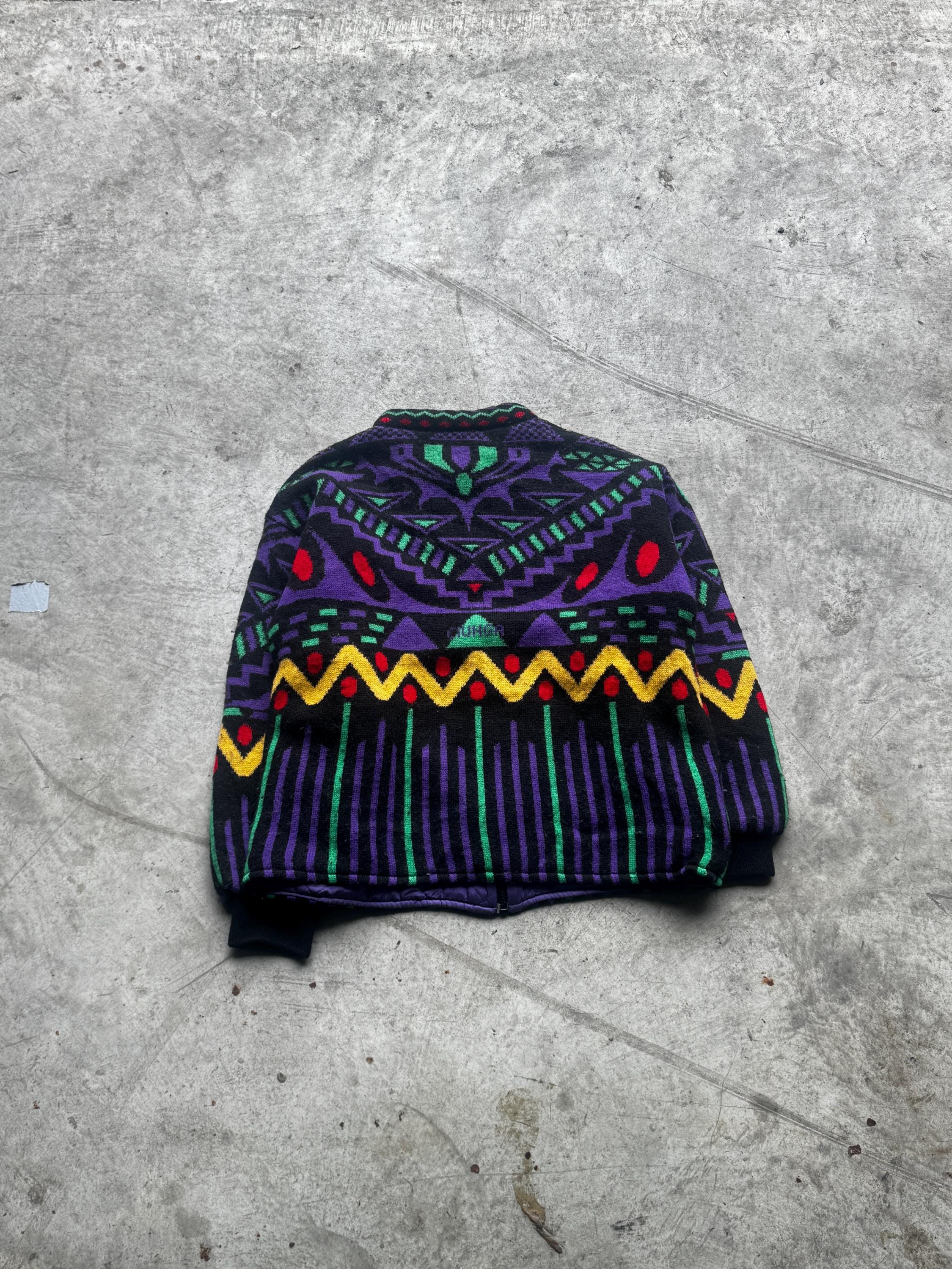 Vintage Comix Fleece Bomber Jacket 90s Aztec Tribal Print Size;n/a