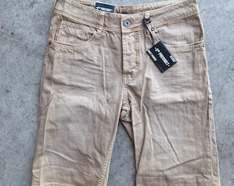 Shorts vaqueros beige vintage de segunda división, talla S | Shorts vaqueros vintage de los años 90, de cintura alta y tiro medio, de estilo papá, de los años 80