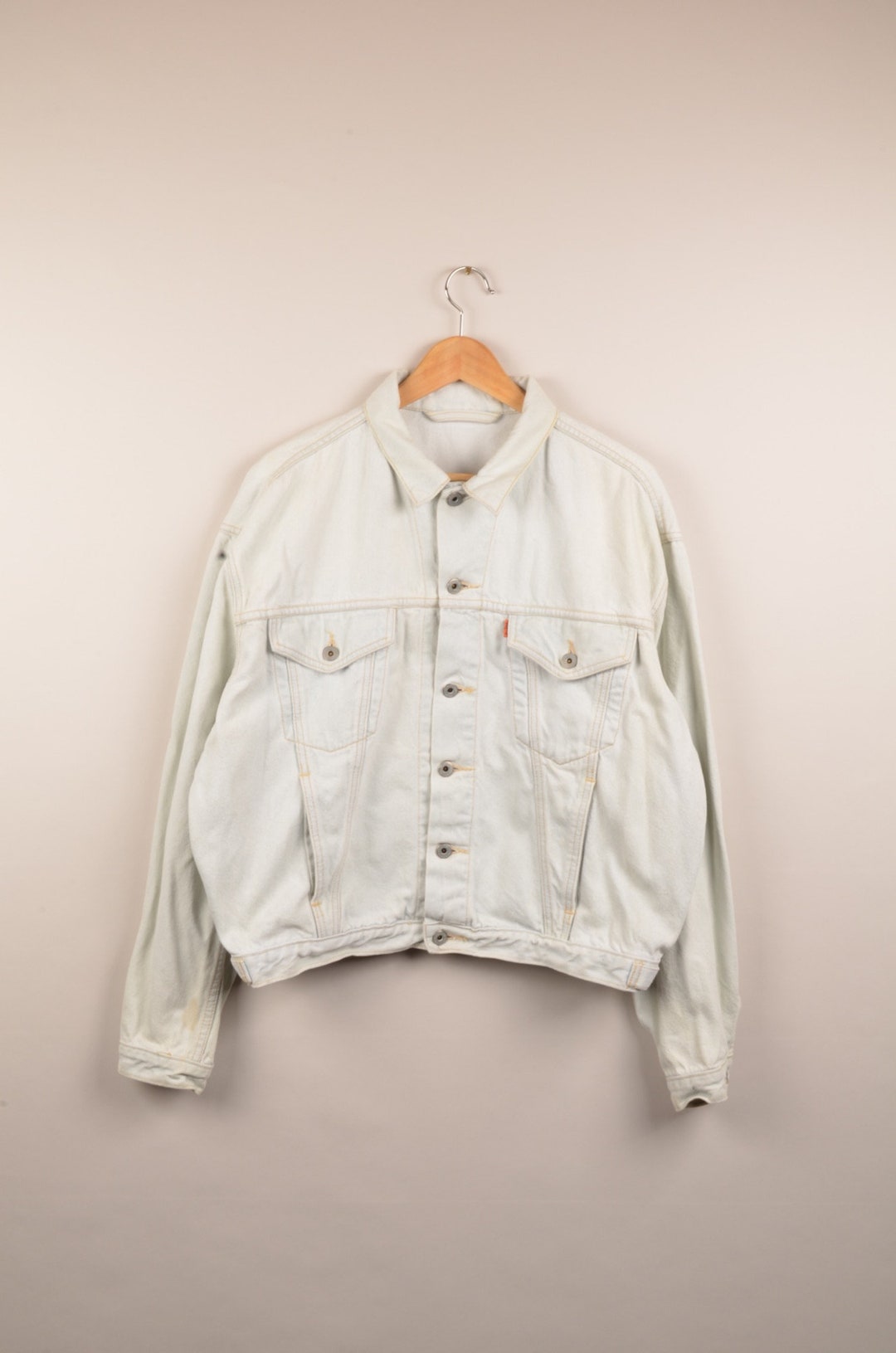Vintage 1989 Levi's Blue Type 2 Quilted Denim Jacket XL XXL