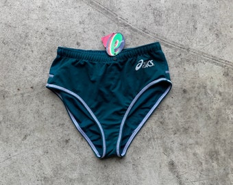 Vintage Asics Green Sprinter Swim Short Size L | Asics shorts | Asics swim shorts, Asics vintage, vintage Asics swim shorts