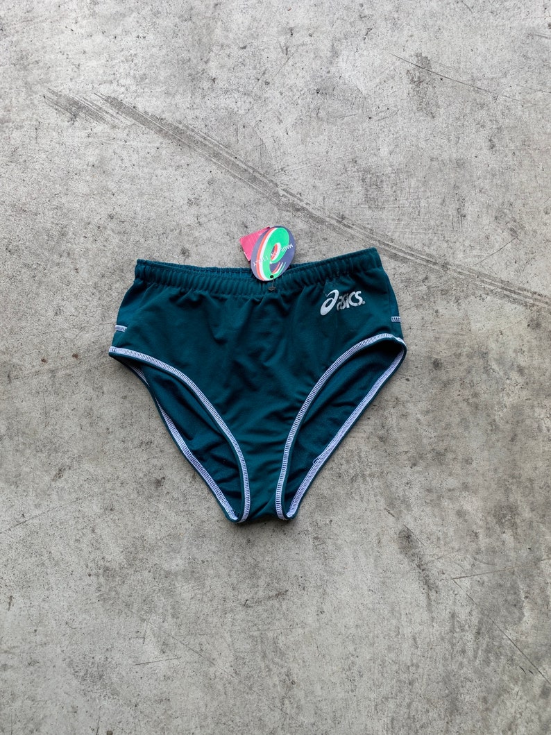 Vintage Asics Green Sprinter Swim Short Size L Asics shorts Asics swim shorts, Asics vintage, vintage Asics swim shorts image 1