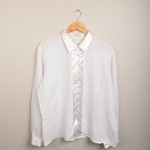 vintage white bohemian look blouse, white blouse, vintage crazy pattern 90's shirt, 90's blouse,picasso style,button down shirt