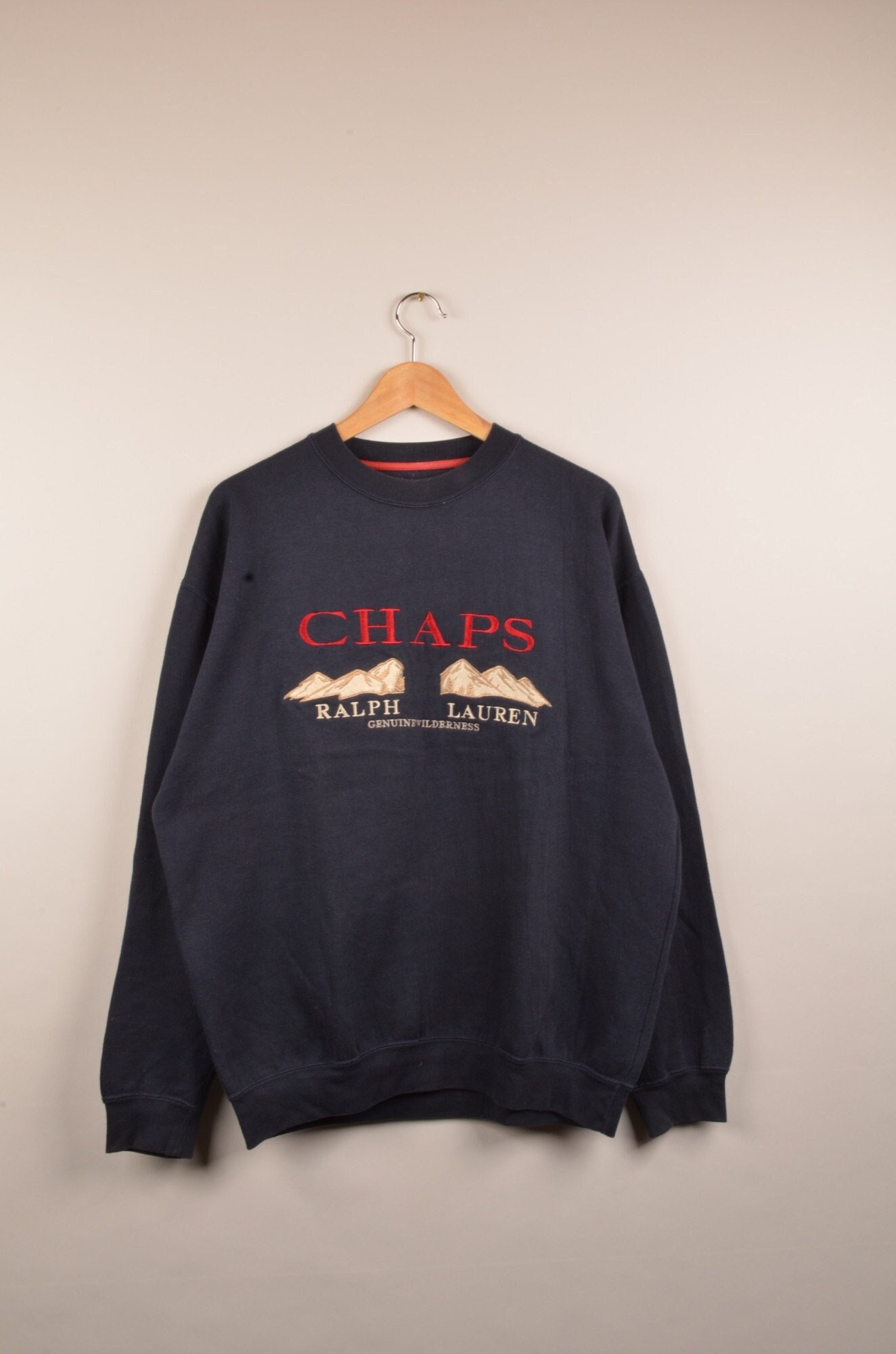 Chaps by Ralph Lauren Navy Big Logo Sweatshirt Size L 90s - Etsy