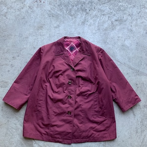 Vintage Wine Red Trench Coat | vintage coat, tartan, trendy blazer, oversized parka, 90s blazer, tartan coat, 90s trench coat, purple coat