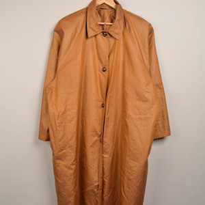 Vintage brown trench coat, vintage 90s coat, tartan, rain coat, brown coat, hippy coat, 90s blazer, vintage trench coat, vintage jacket