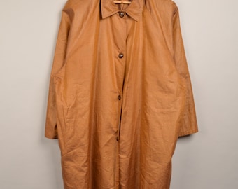 Vintage brown trench coat, vintage 90s coat, tartan, rain coat, brown coat, hippy coat, 90s blazer, vintage trench coat, vintage jacket