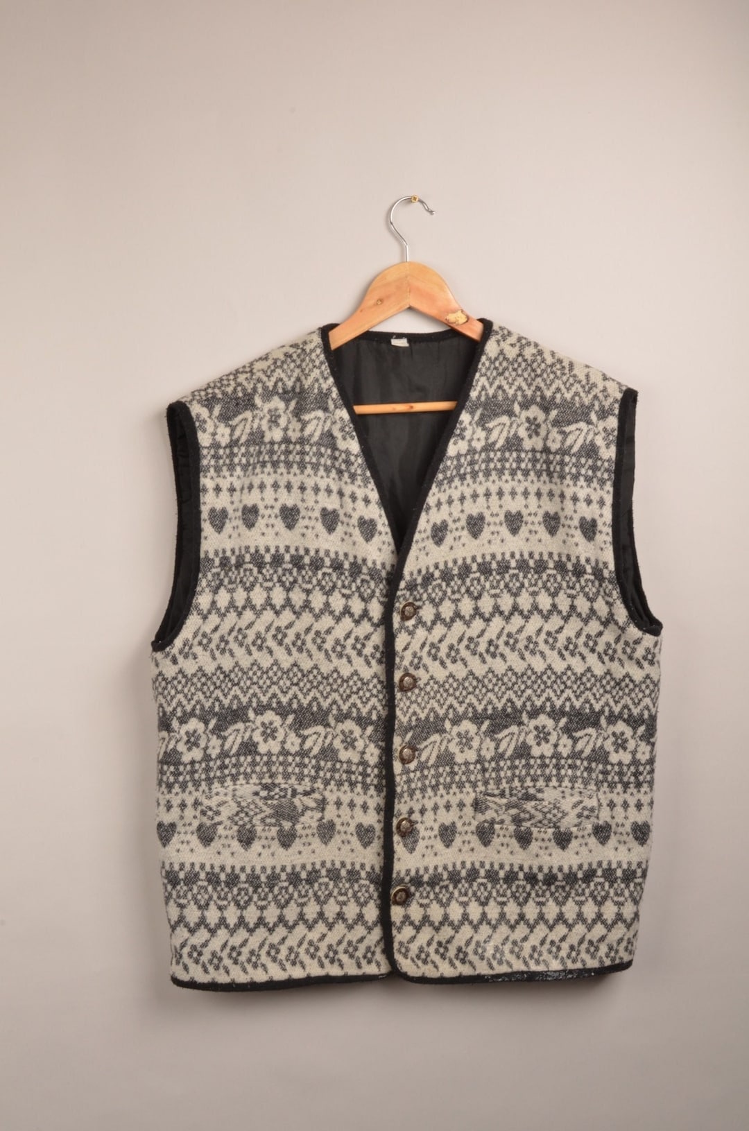 Vintage 90s Gray Print Waistcoat vintage Baroque 90s Waistcoat Ugly 90s Waistcoat sleeveless